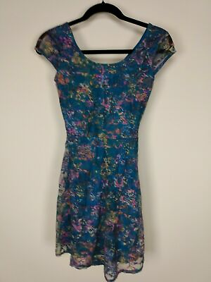 Women#x27;s Junior#x27;s Xhilaration Size XS Lined Floral Summer Casual Dress $13.99