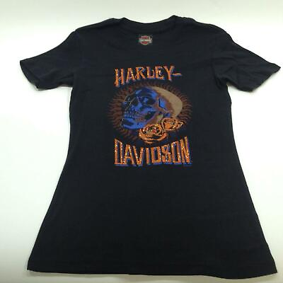 NEW Harley Womens HD Dead Head Blue and Orange skull Medium $20.00