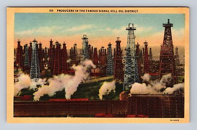 #ad Long Beach CA California Producers Signal Hill Oil District Vintage Postcard $7.99