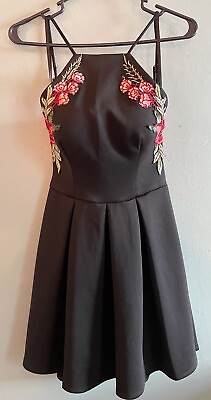 #ad B.Darlin Homecoming Dress Embroidered Backless Floral Adjustable Party Juniors 3 $35.00