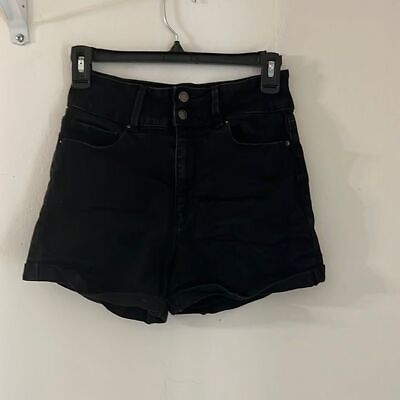 #ad YMI high rise shorts black cuffed hem junior size 7 $12.99