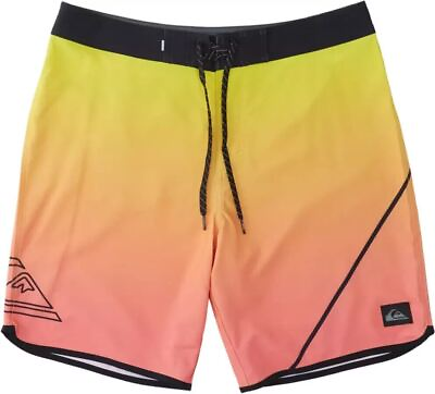 #ad QUIKSILVER Firey Coral D NEW WAVE STRETCH 19quot; BOARDSHORTS SWIM SHORTS MEN 38 NEW $24.99