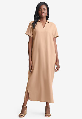 #ad Jessica London Women#x27;s Plus Size Linen Short Sleeve Maxi Dress $55.72