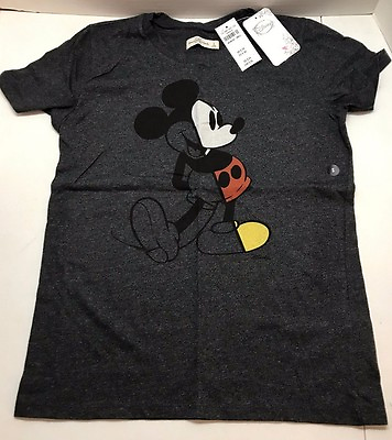 Disney Mickey Mouse Women#x27;s Regular Fit T Shirt Heather Gray XS M Vintage Tee $9.99