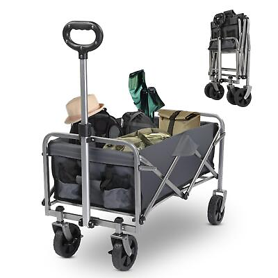 #ad Wagon Folding Cart Collapsible Garden Beach Utility Outdoor Camping Sports Gray $37.39