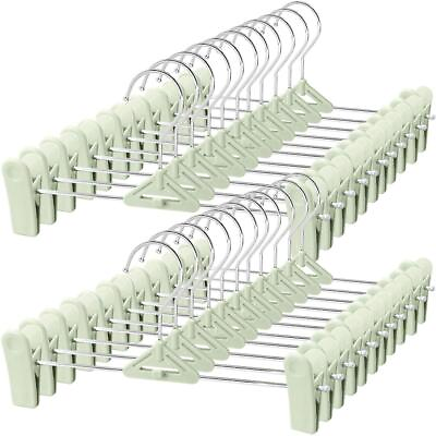 #ad Skirt Hangers with Clips Pant Hangers with Clips Stackable Slim Plastic Pan... $36.79