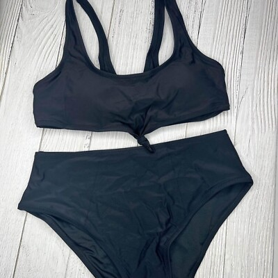 #ad Womens Bikini Medium Black Swimsuit High Waist $10.00
