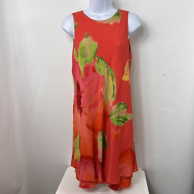 Vintage Carole Little Dress Womens Size 10P Sleeveless Above Knee Colorful Rayon $33.99