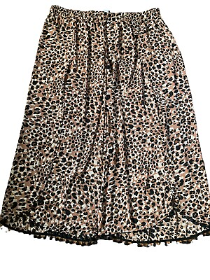 Time and Tru Women’s Brown Leopard Beach Cover up Pants 3X 24W 26W $14.99