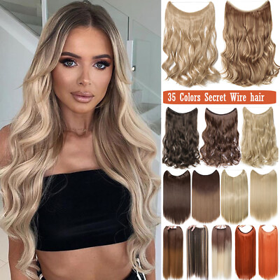 #ad One Piece Clip in Miracle Wire 100% Real as Human Hair Extensions 3 4 Full Head $13.40