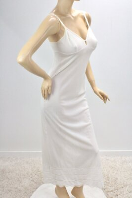 #ad Vintage Montgomery Ward Maxi Length Long Formal Slip White Nylon size 34 $26.99