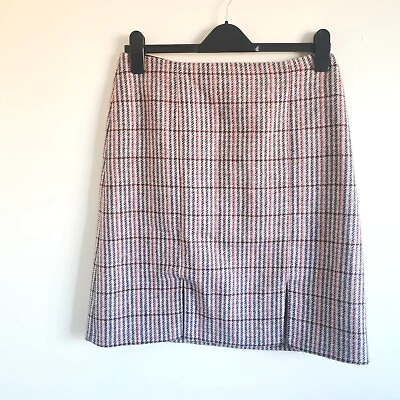 #ad BODEN British Tweed by Moon Pink Mini Skirt UK Size 10L Lined 100% Wool GBP 24.99