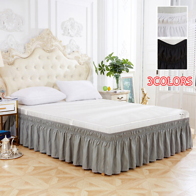 #ad Elastic Bed Ruffles Bed Cover Bed Ruffles Dust Ruffle Bed Skirt Bed Spread $18.42