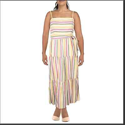 #ad Julia Jordan Tiered Striped Maxi Dress Size 10 $43.00