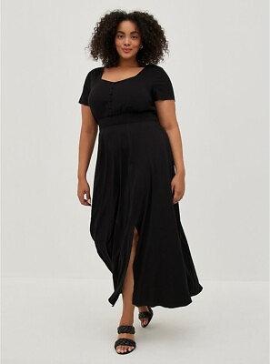 #ad #ad TORRID Black Maxi Dress Smocked Waist NWT New 3X $74.98