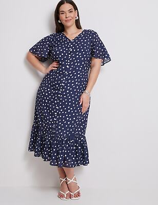#ad Plus Size Womens Midi Dress Blue Summer Casual A Line Dresses AUTOGRAPH $18.41