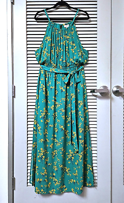 #ad #ad green floral long maxi dress 2XL $21.25