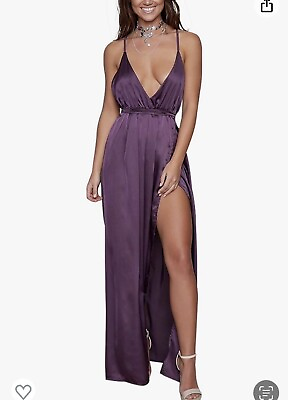 Womens V Neck Backless Cocktail Dress Purple $23.99