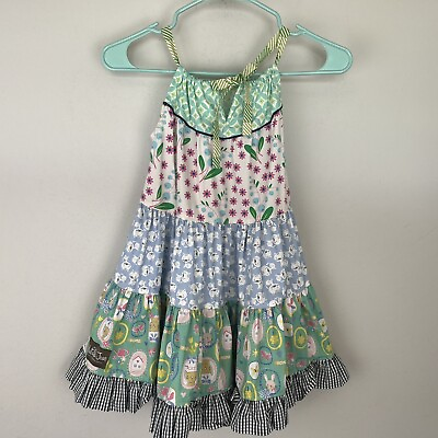 #ad Matilda Jane Everything Nice Kitty Novelty Mixed Print Summer Dress Girls Sz 6 $29.69