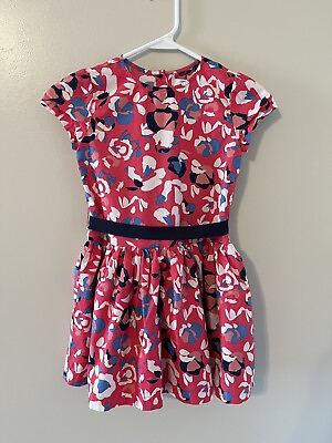 Crown and Ivy Kids Girls Dress Pink Navy Floral Short Sleeves Size 7 $9.00