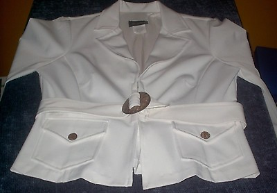 #ad New A LIST White Skirt and Jacket Suit with belt Size 7 Free USA Shipping $28.49