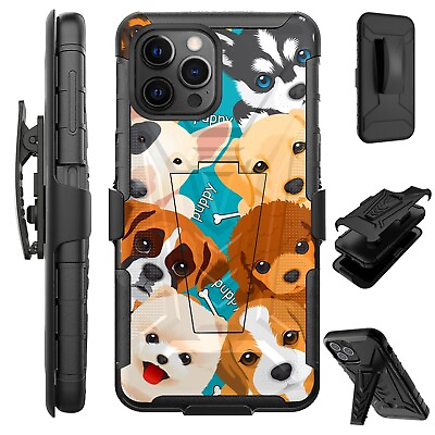 Holster Case For iPhone 14 14 Plus 14 Pro Max Phone Case Cover BIG CUTE DOGS $15.99