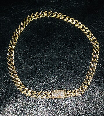 #ad #ad Gold And Diamond Cuban Bracelet 14k $2500.00