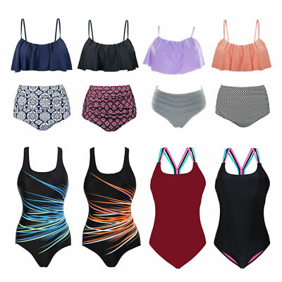 #ad Plus Size Womens High Waist Padded Bikini Swimwear Swimsuits Beach Bathing Suit $9.99