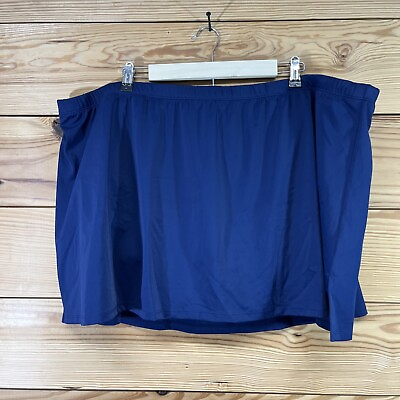 #ad Swimsuits for All Side Slit Skirt 30 Navy Blue 24710 Swim Skirt Suit NWT B146 $24.49