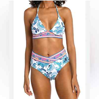 #ad La Blanca Santorini Halter Bikini Set Size 10 NWT $49.88