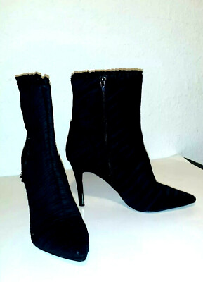 Abate Womens Boots Size 10 Black Mid Calf Fashion 4 in High Heel Fashion $67.45