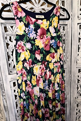 Women’s Sleeveless Navy Floral Print Slit Maxi Dress $34.00
