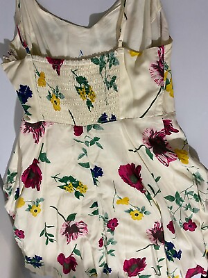 #ad White Floral Print Girl Long Dress Size 4 5Y $14.99
