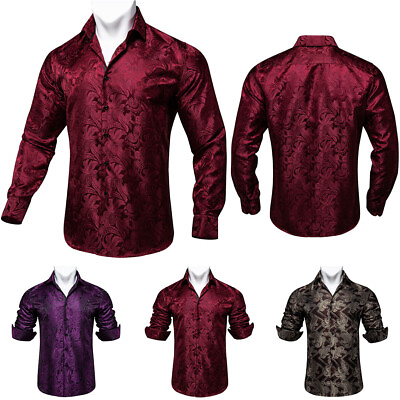 #ad Mens Long Sleeve Dress Dress Shirt with Button Down Causal Fancy Solid Slim $22.99