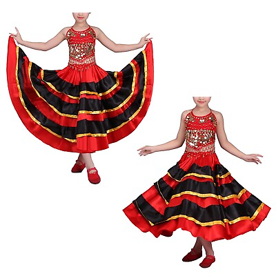 #ad Kids Girls Skirts Holiday Costume Contemporary Dancewear Lyrical Long Mesh Maxi $24.72
