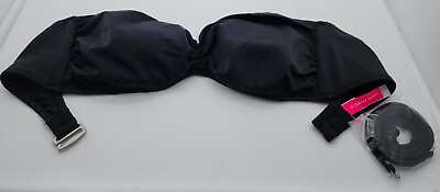 #ad Victoria#x27;s Secret Womens Bikini Bathing Suit Top Black Ruched With Straps Large $18.99