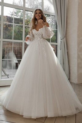 #ad Wedding Dresses Lace 3D Flowers off Shoulder Boho Bride Gown vestidos de novia $146.99
