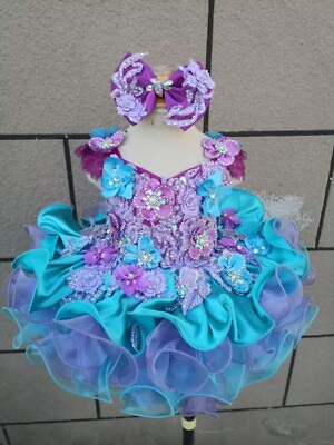 #ad Jenniferwu Infant Toddler Baby Girl Handmade Beaded Birthday Princess Dress $96.00