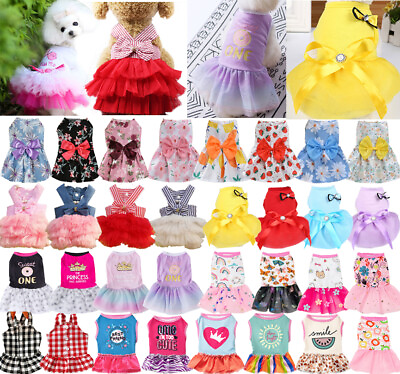 #ad Small Pet Dog Cat Summer Lace Skirt Princess Tutu Dress Puppy Clothes Apparel ✔ $3.20
