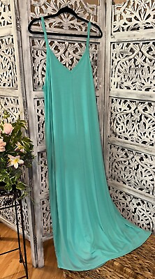 #ad #ad womens plus size v neck cami maxi dress with pockets mint 1x $32.95