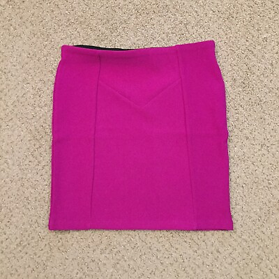 Forever 21 Pencil Skirt Medium Short Unlined Pull On Pink Casual $10.39