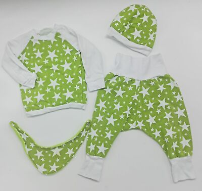 Sweet Baby DIY Dawanda Handmade Set Pants Shirt Hat Bib Size 68 Stars $21.49
