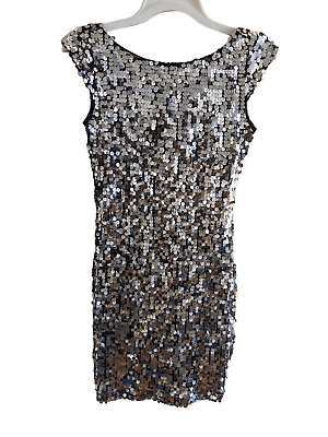 #ad Speechless Silver Sequin Sparkly Formal Party Mini Dress Juniors Size 3 $12.00