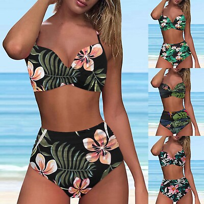 #ad #ad Women High Waisted Bikini Sexy Push Up Two Piece Swimsuits 3piece Swimsuit $15.10