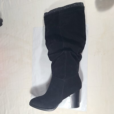 #ad #ad Shoedazzle Ethel Black Block Heel Womens Boots Size 11 $19.99