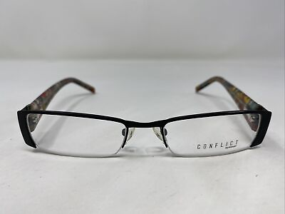 #ad Conflict Eyewear OH SO PRETTY BLACK 51 18 140 Half Rim Eyeglasses Frame 1561 $50.00