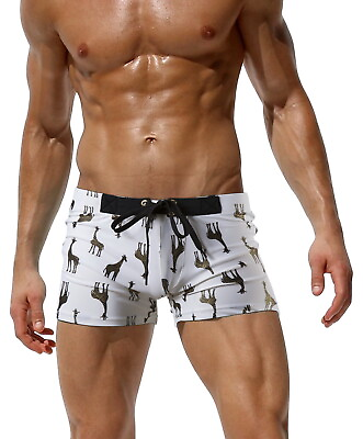 #ad Men#x27;s Drawstring Comfortable Swim Trunks Quick Dry Stretch Beach Trunks $17.61