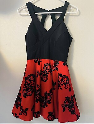 #ad #ad Beautiful Red And Black Cocktail Dress $20.00