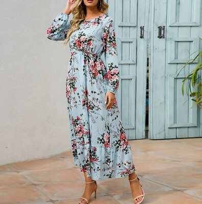 #ad Women Floral Maxi Dress Ladies Evening Party Holiday Beach Sundress $18.99