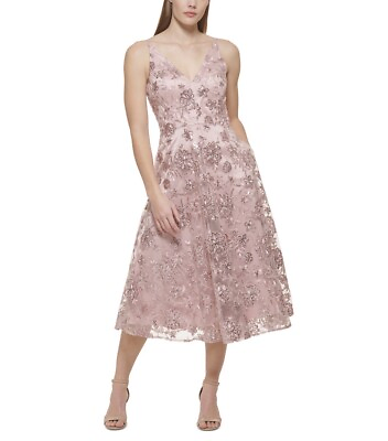 #ad Women#x27;s Strap Embellished Midi Dress Cocktail Dress Size 6 Originally $228.00 $98.87